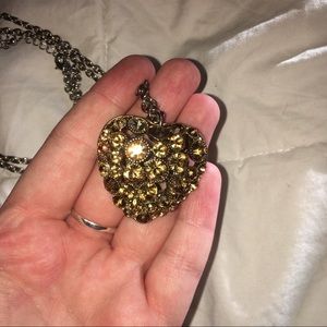 Beautiful amber jeweled long necklace